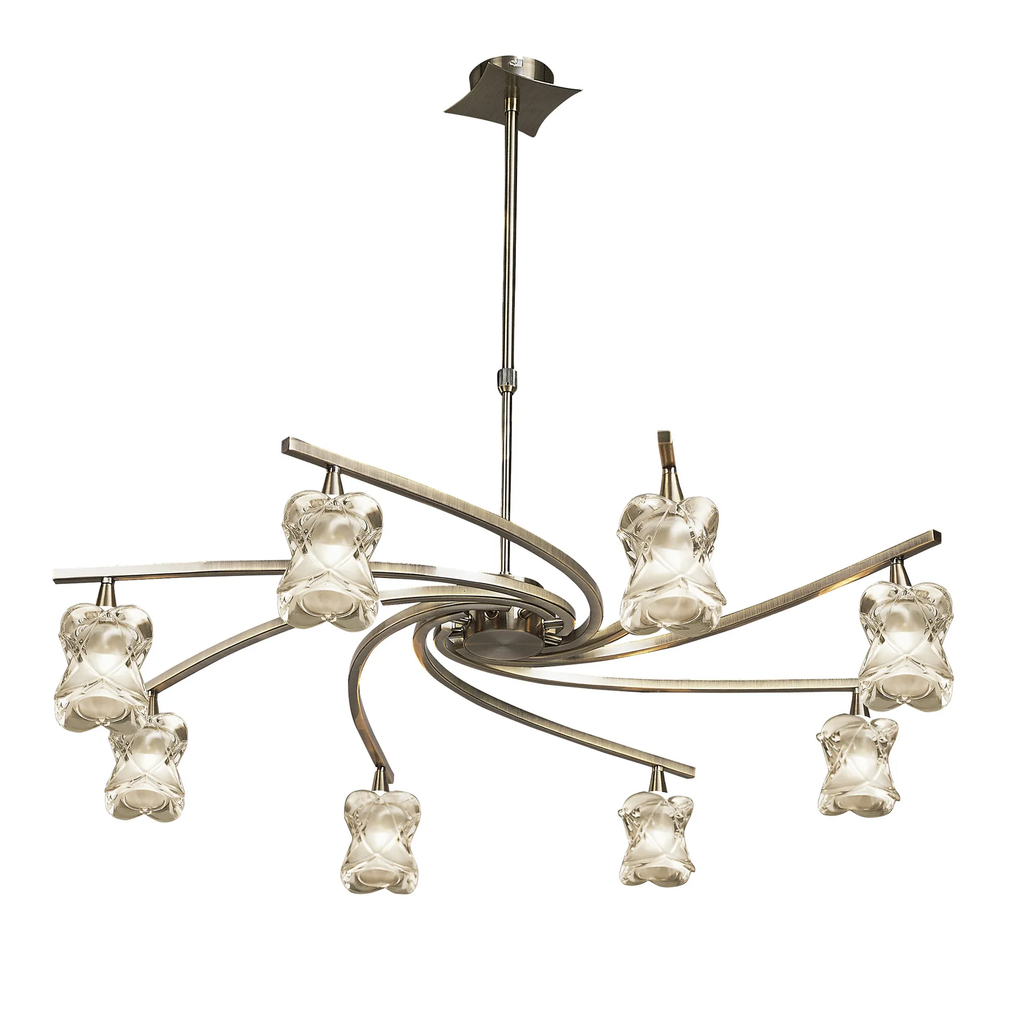 M0032AB  Rosa AB Telescopic Pendant 8 Light